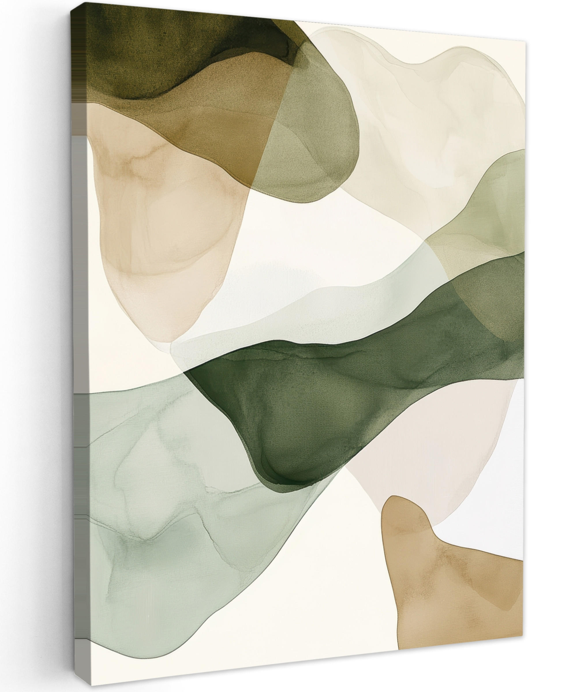 LEINWANDBILD Japandi - Abstrakt - Grün 30x40 cm - Salbeigrün, Textil (30/40cm) - MuchoWow