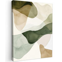 LEINWANDBILD Japandi - Abstrakt - Grün 30x40 cm - Salbeigrün, Textil (30/40cm) - MuchoWow