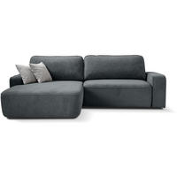 ECKSCHLAFSOFA Torre dunkelgrau velours links - Dunkelgrau, Textil (258/171cm) - Beautysofa