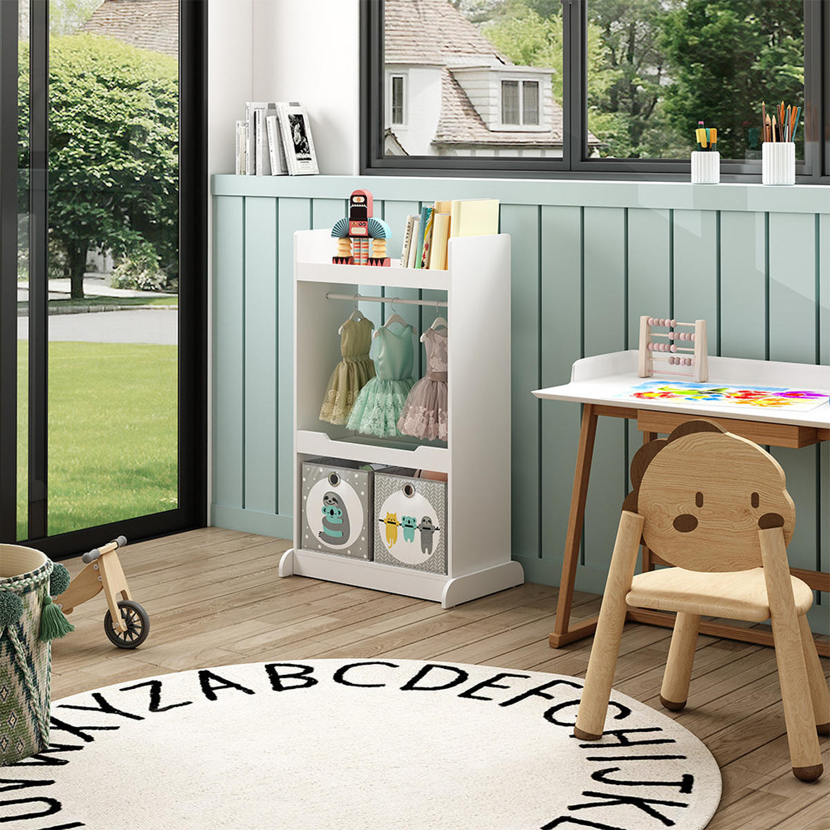 KINDERKLEIDERSCHRANK Conny Weiß 67 x 110 cm mit Kleiderstange - Weiß, Holzwerkstoff (67/110/38cm) - Vicco