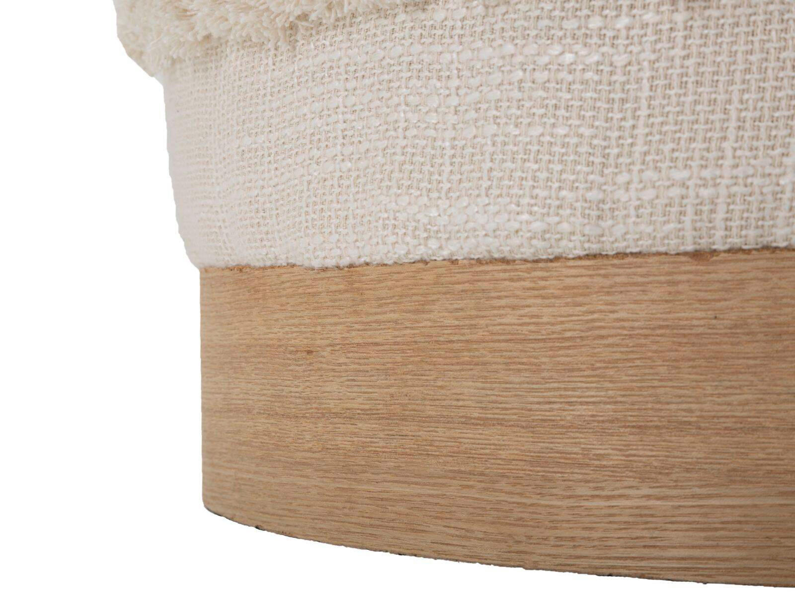 HOCKER Damasco Ø 40 cm - Beige, Holzwerkstoff (40/40/40cm) - Mauro Ferretti