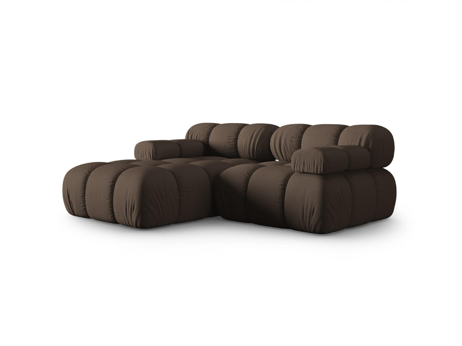 ECKSOFA modular links Bellis aus 3D-Stoff braun 3 Sitzplätze - Braun, Textil (155/188cm) - Micadoni