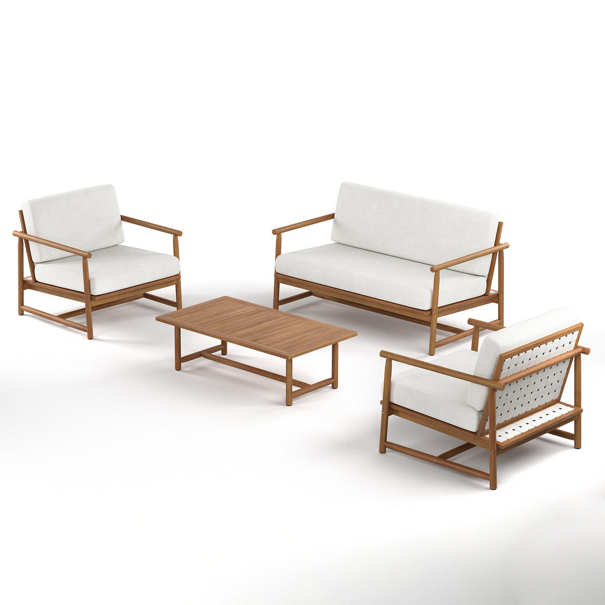 LOUNGETISCH - Akazie massiv - Akazie Braun - Braun/Akaziefarben, Holz (62/110/35cm) - home24