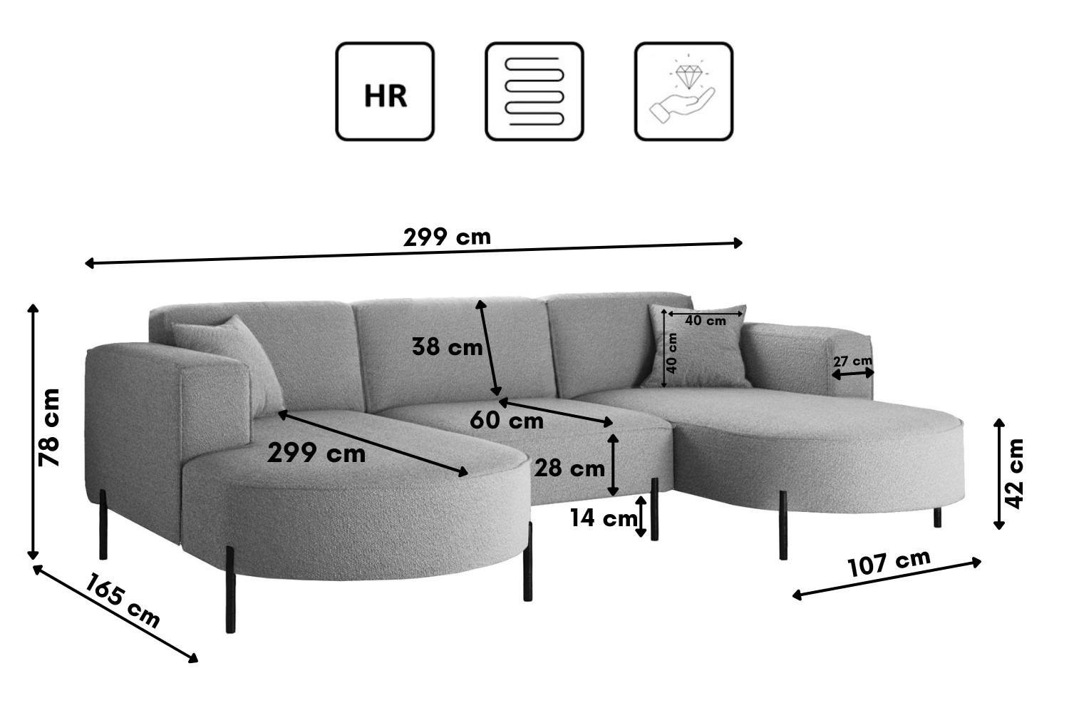 Thumbnail - Kaiser Möbel Ecksofa, Grau, Holz, 299x165 cm, Wohnzimmer, Sofas & Couches, Wohnlandschaften, Ecksofas