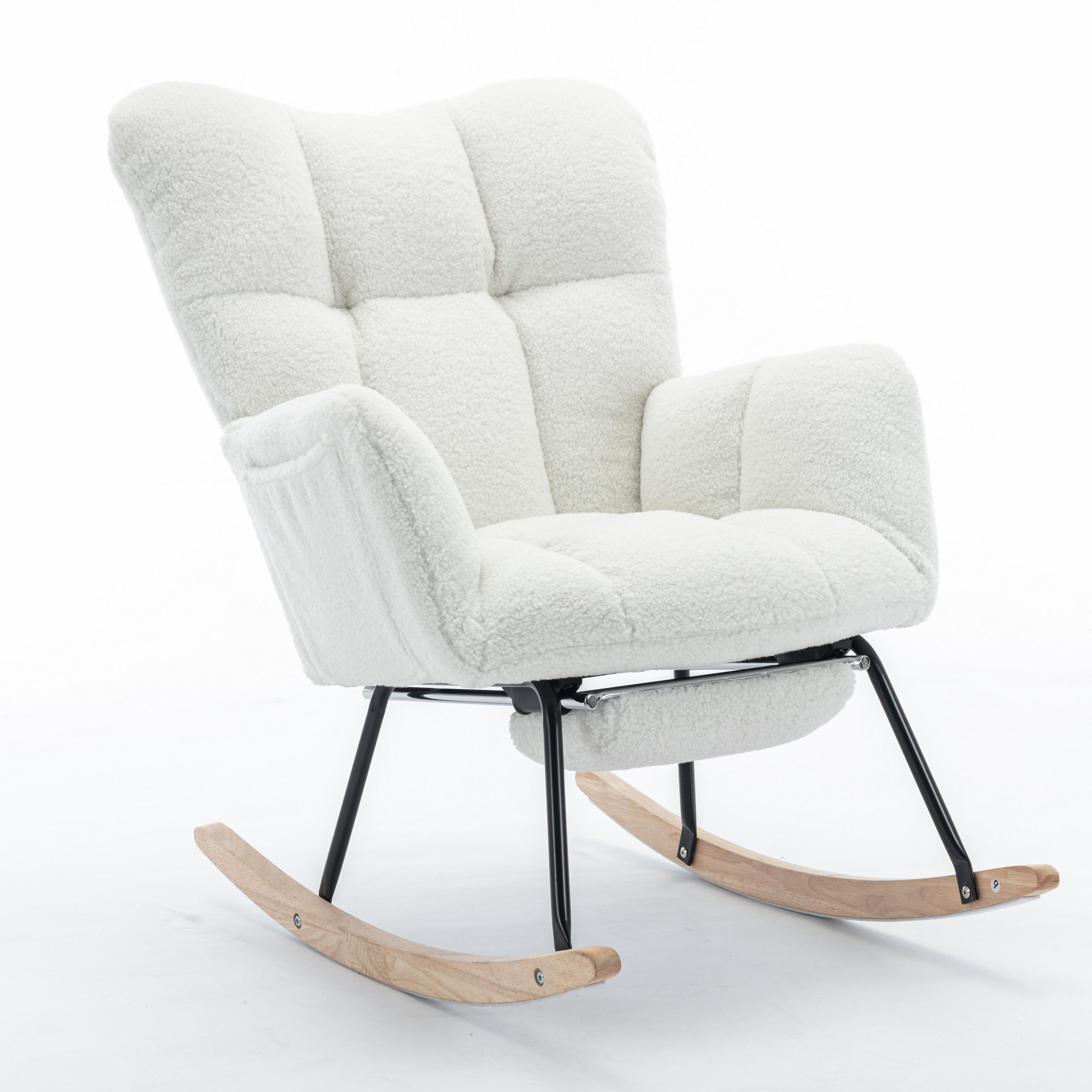 Wishdor Schaukelstuhl Weiß 70x98.5x123 cm