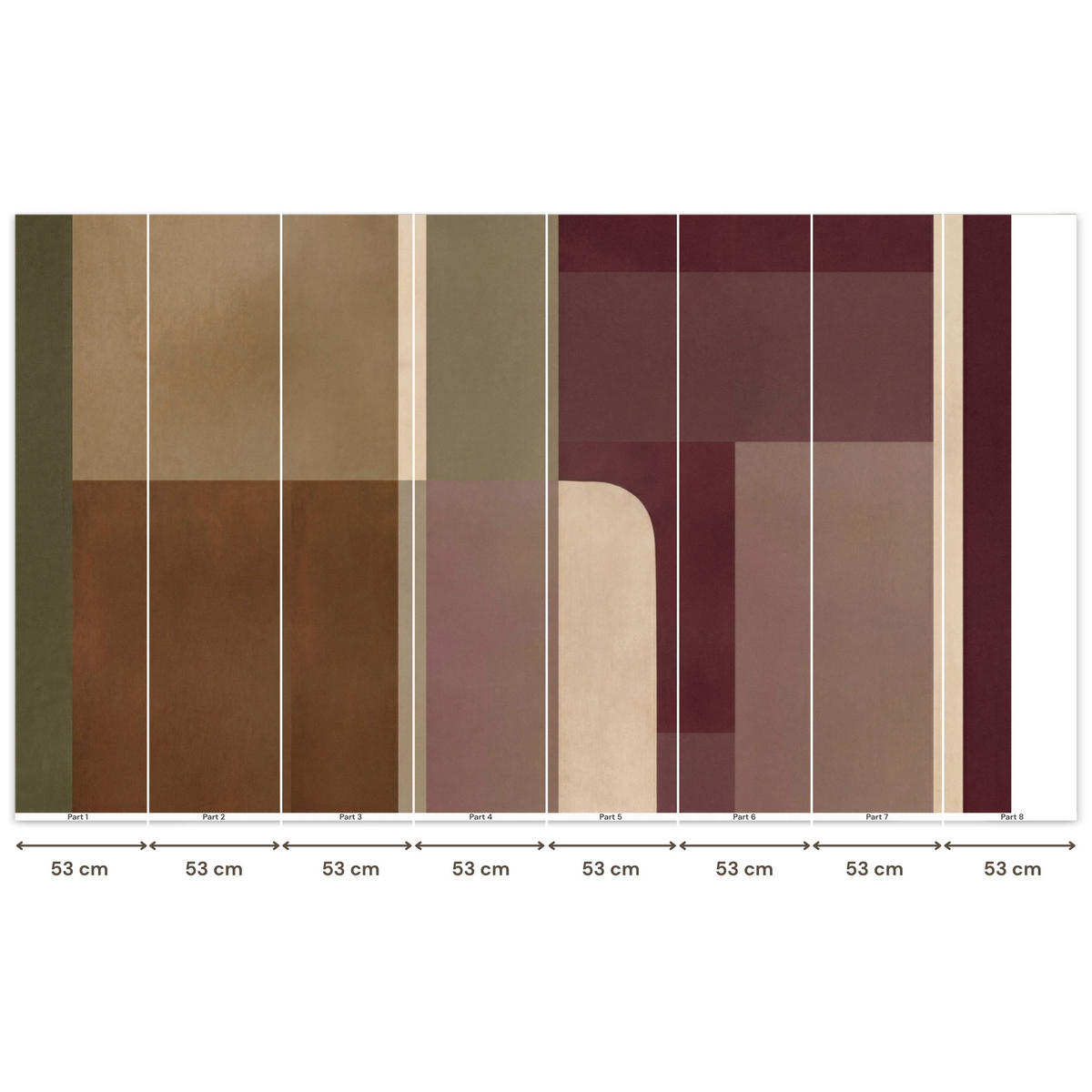 TAPETE - Unis - Abstrakt - Bordeaux - Linien - 450x260 cm - Multicolor, Papier (450/260cm) - OnlyWow