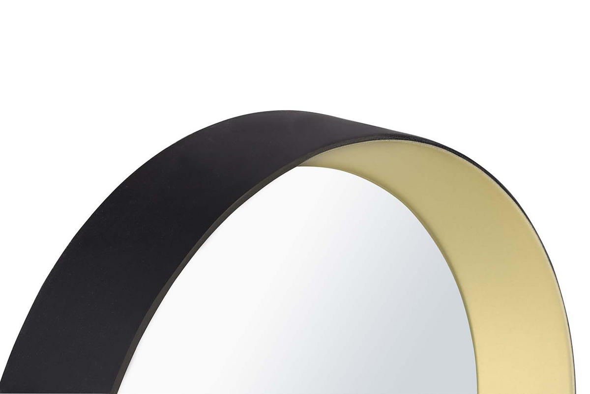 WANDSPIEGEL Vivien 5er Set Schwarz-Gold - Ø25 cm, Ø23 cm, Ø18 cm, 2x Ø15 cm - Schwarz, Metall (25/25/4cm) - Niermann