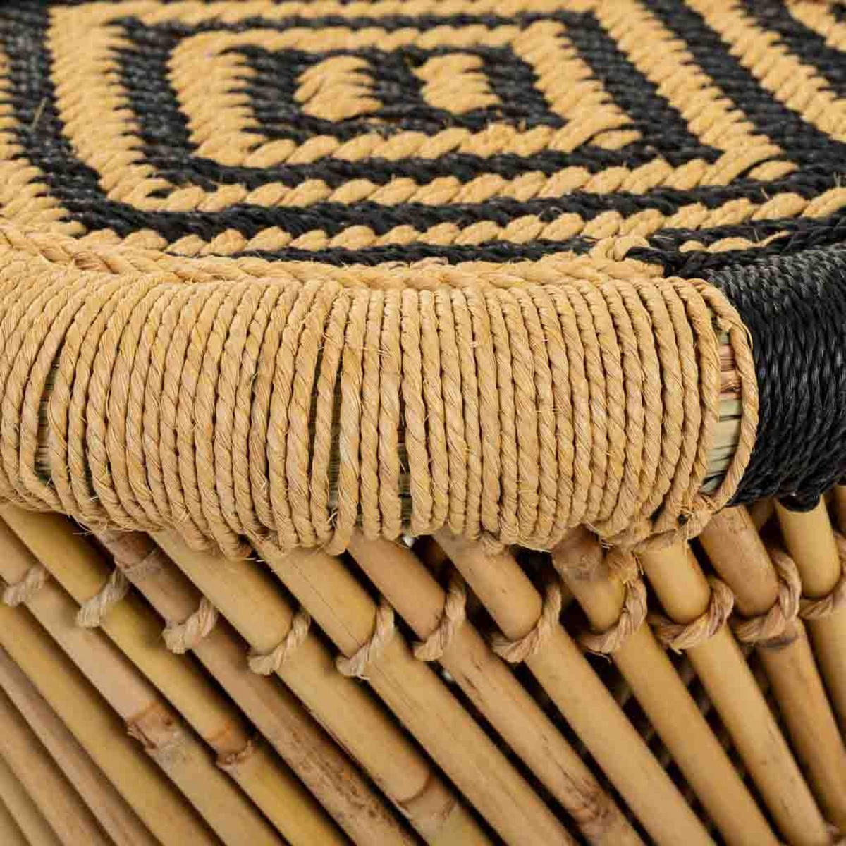 HOCKER aus Bambus und Seil, 2-tlg. - Multicolor, Naturmaterialien (38/38/38cm) - Wanderlust