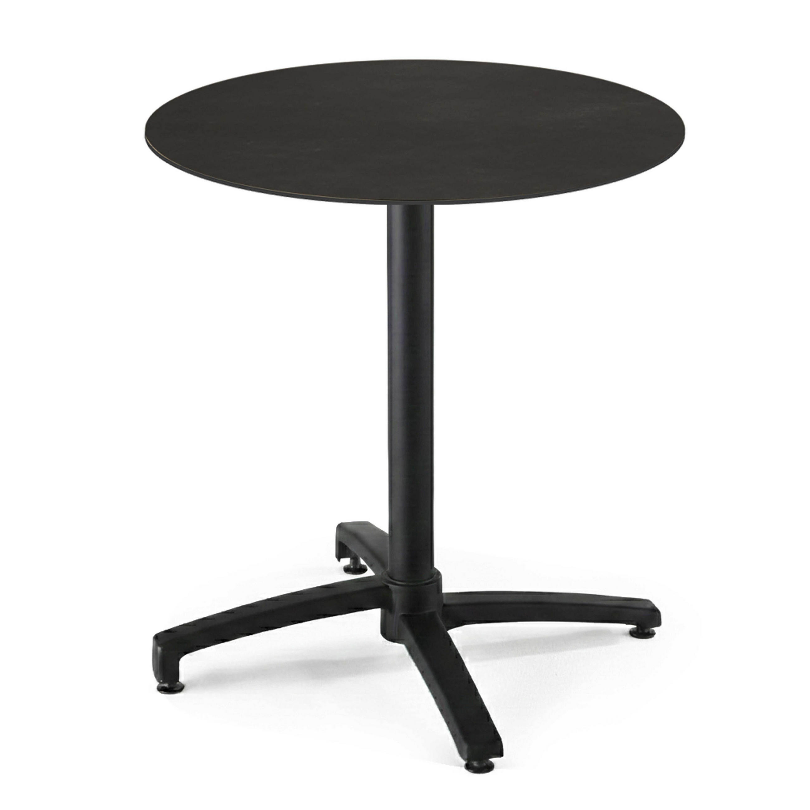 GARTENTISCH rund, Schwarz - Schwarz, Holzwerkstoff (70/70/72cm) - Oviala