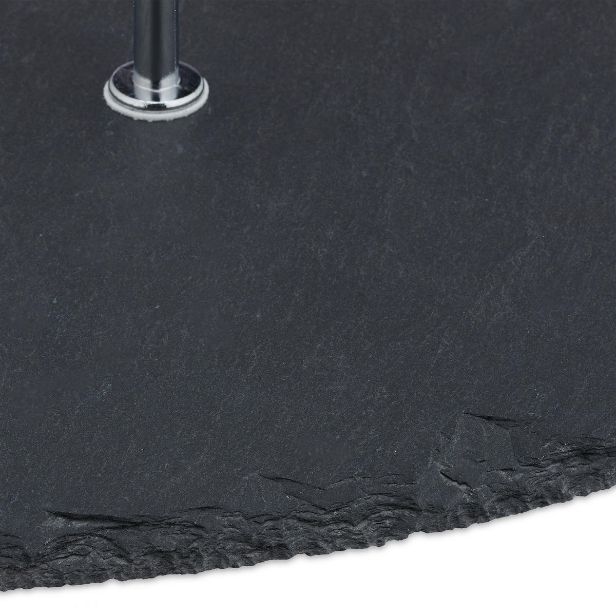 SCHIEFERPLATTE - Anthrazit, Stein/Metall (25/12.5/25.5cm) - Relaxdays