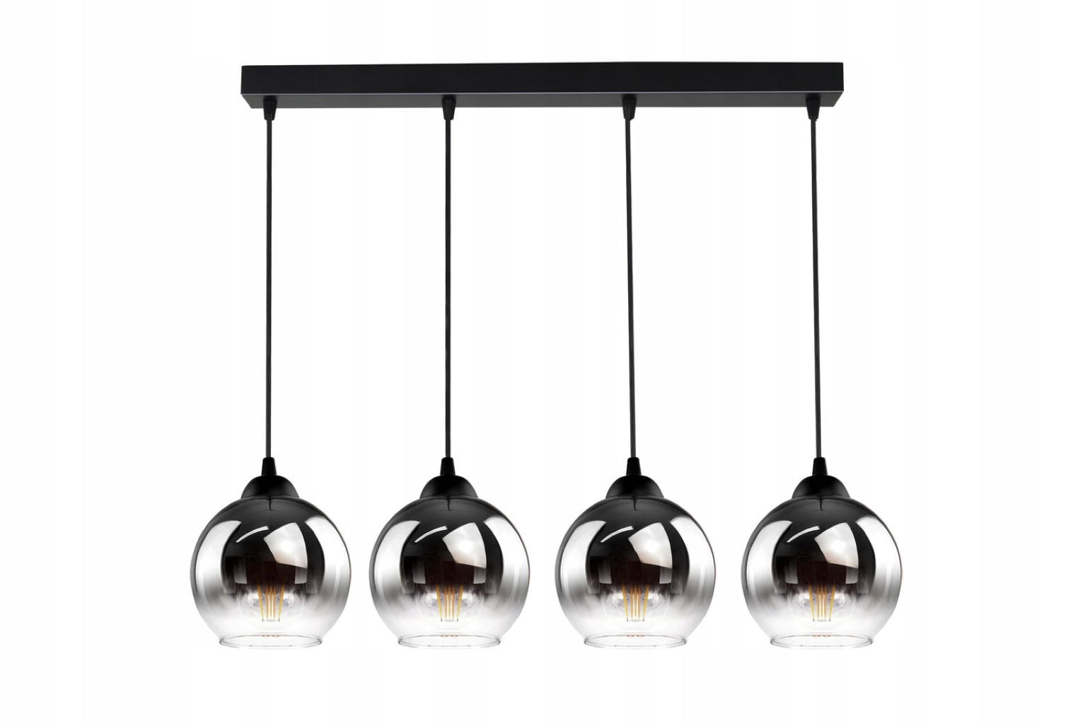 PENDELLEUCHTE MASUR - Transparent/Anthrazit, Glas/Metall (15/80/80cm) - kiki design