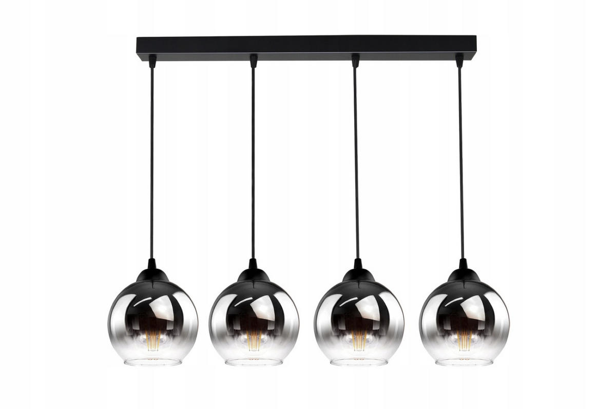 PENDELLEUCHTE MASUR - Transparent/Anthrazit, Glas/Metall (15/80/80cm) - kiki design
