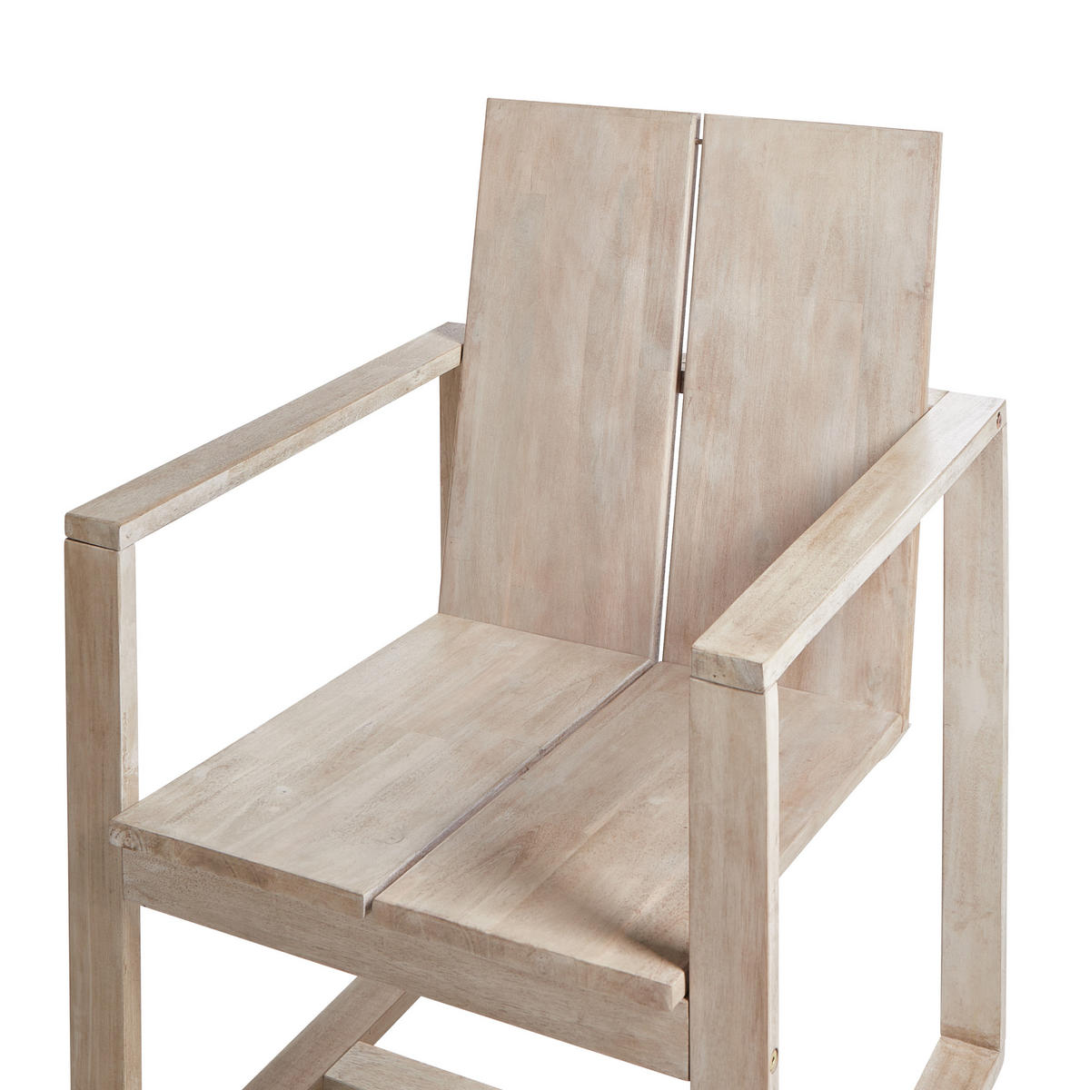 GARTENSTUHL 2er Set Heller Holzfarbton Azzanello - Hellbraun/Weiß, Holz (63/90/61cm) - Beliani