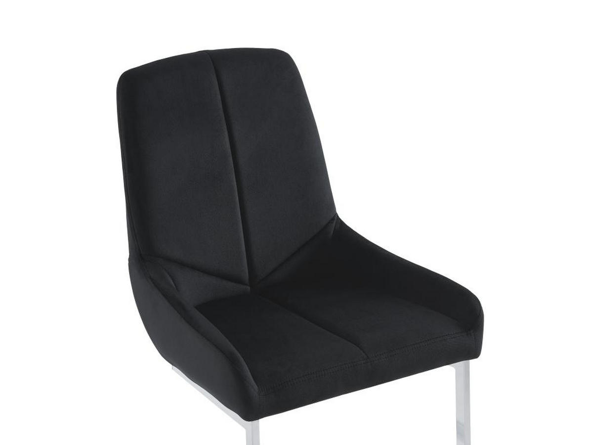 STUHL 2er-Set - Samt & Metall - Schwarz - BERLONA - Schwarz, Textil (58/96/53cm) - Vente-Unique
