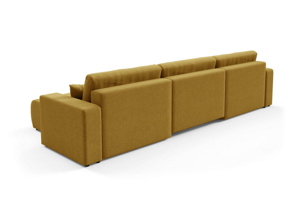 WOHNLANDSCHAFT Augusto - Gelb, Holzwerkstoff/Textil (344/82/149cm) - Fun Möbel