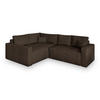 ECKSOFA ERONIS L-S Braun Kordstoff mit Schlaffunktion - Braun, Holz (265/194cm) - MASSENO