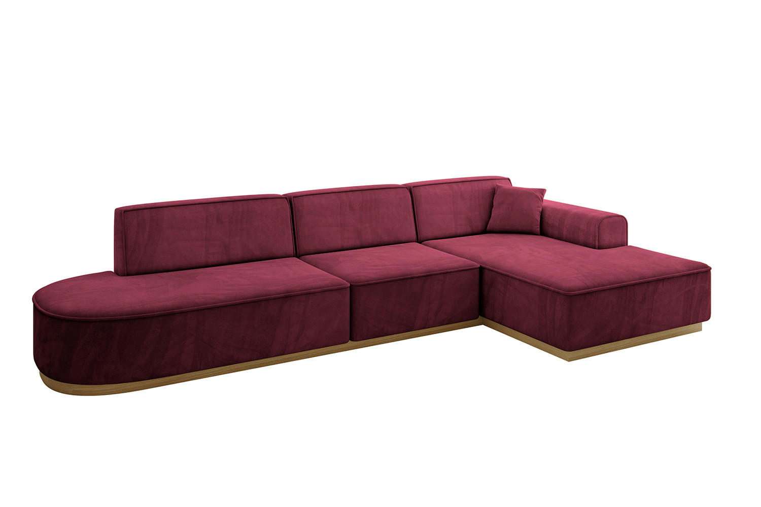 ECKSOFA Ottomane Rechts IREA-L2-v2 - 327x165x80 cm Bordeauxrot - Bordeaux, Holzwerkstoff/Textil (327/165cm) - ALTDECOR