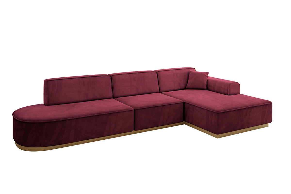 ECKSOFA Ottomane Rechts IREA-L2-v2 - 327x165x80 cm Bordeauxrot - Bordeaux, Holzwerkstoff/Textil (327/165cm) - ALTDECOR