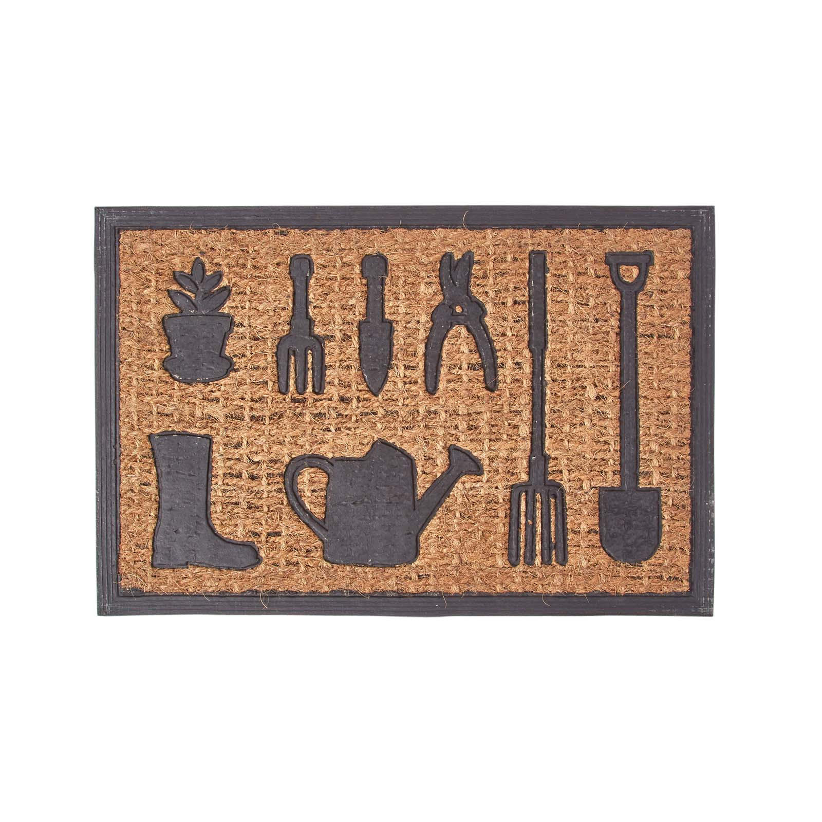 FUSSMATTE Garden Tools, Kokos & Gummi 40/60 cm - Naturfarben, Naturmaterialien (40/60cm) - Homescapes
