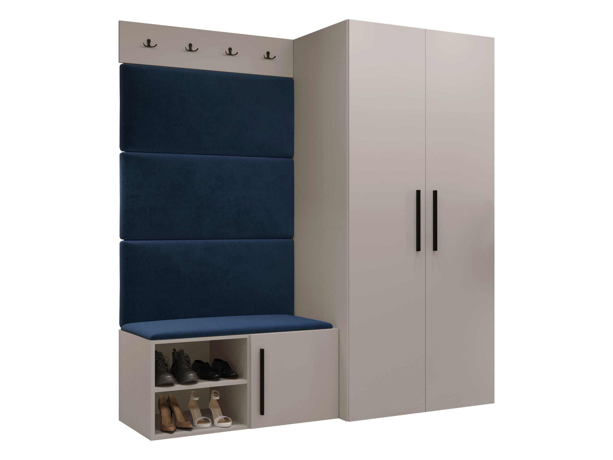 Mirjan24 Garderoben-Set Blau, Kaschmir 80x191x50 cm
