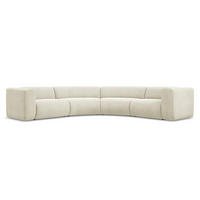 ECKSOFA Chenille Stoff Beige - Beige/Schwarz, Kunststoff/Textil (318/318cm) - Makamii