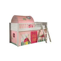KINDERBETT Karyl 208x114x135 Massivholz Weiß Textilset Spring 2 - Hellrosa/Weiß, Holz (90/200cm) - 58aufmkessel