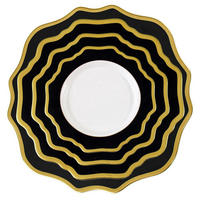 TELLERSET Dunkelgrün Bone China Goldrand 4tlg Ø30 Ø27 Ø20 Ø16 cm - Dunkelgrün, Keramik (33/33/3cm) - Quality Elegance