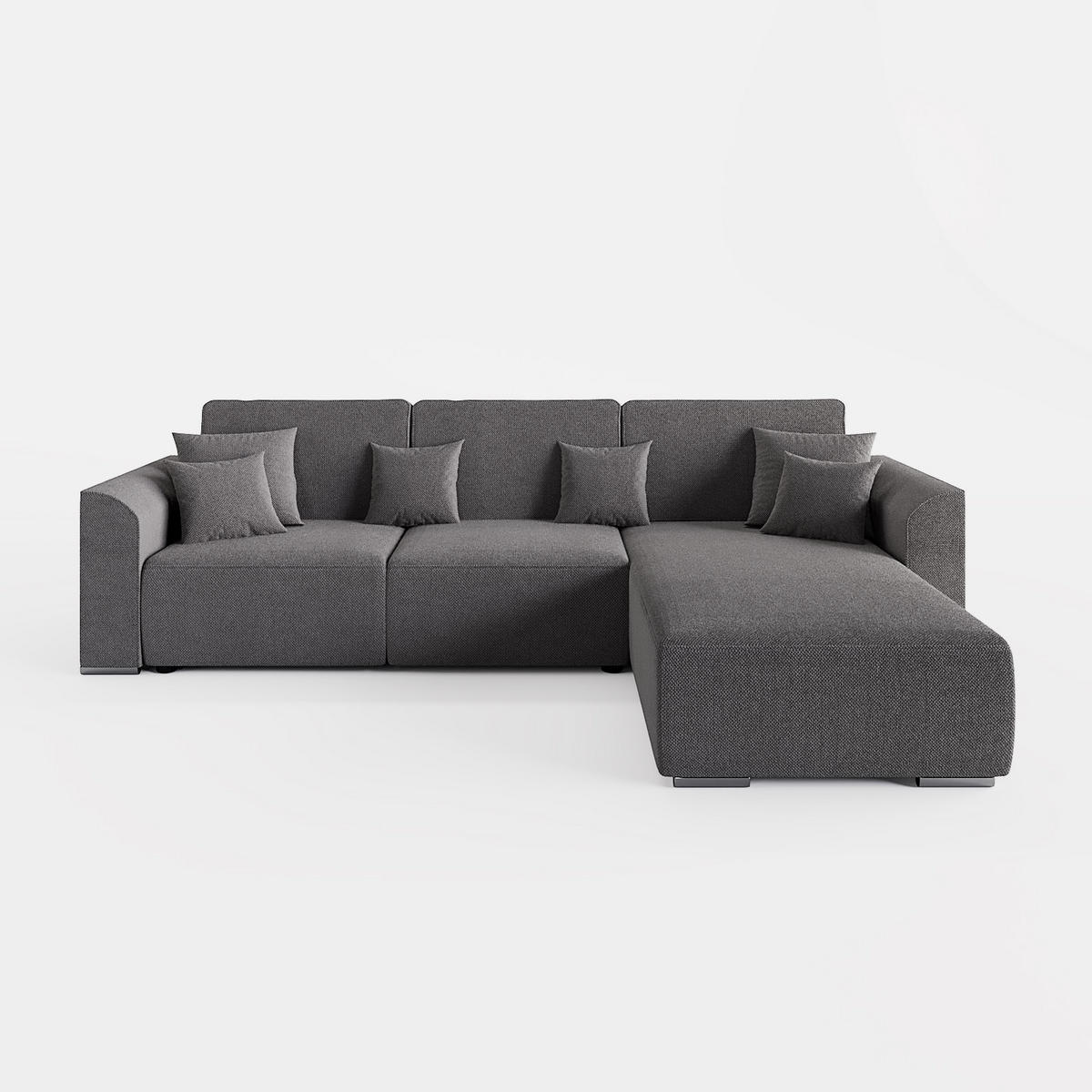 ECKSOFA LUMO L Rechts Hellblau Flechtwerk-Stoff mit Schlaffunktion und Bettkasten - Hellblau, Textil (293/195cm) - Barchello
