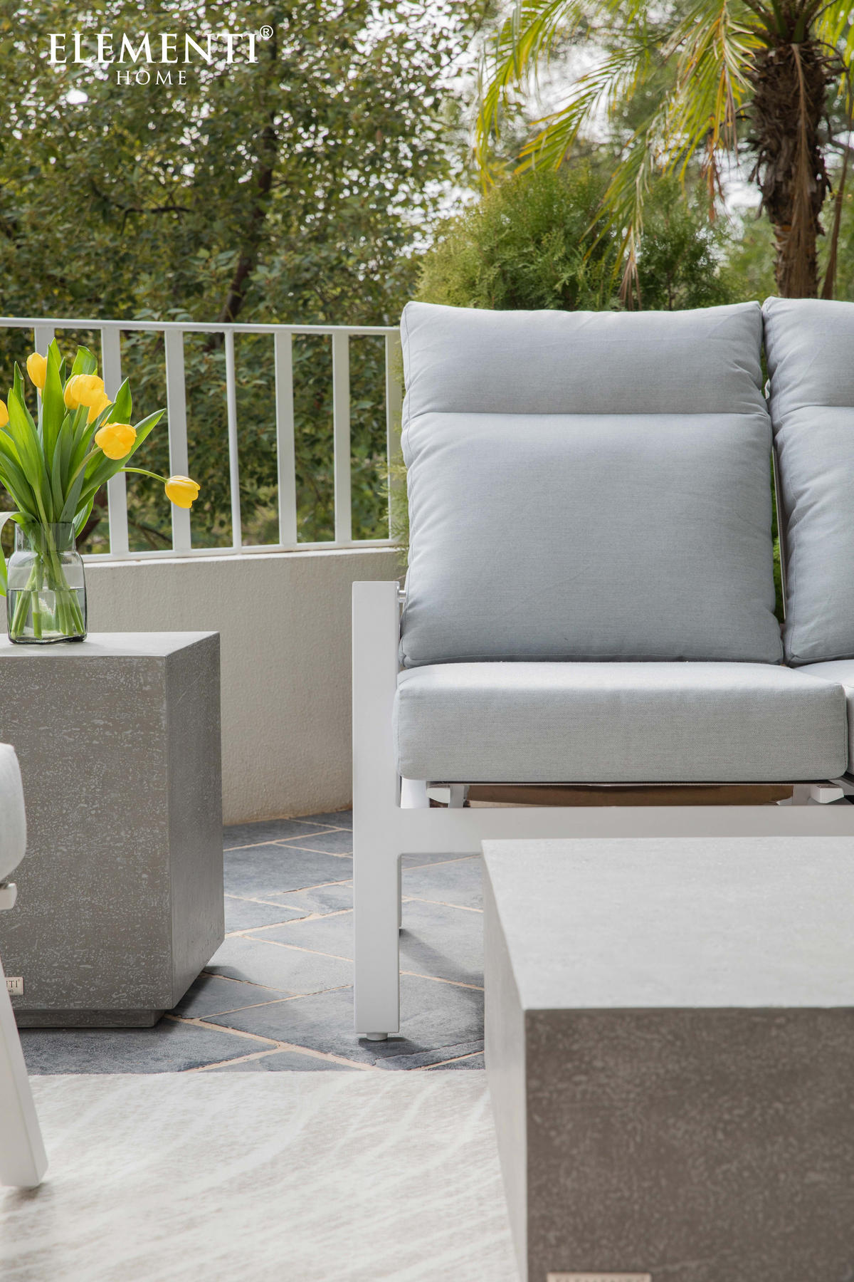 COUCHTISCH TEVERE aus GF-Beton Rechteck, Wetterbeständig, 153x77x36 cm - Grau, Naturmaterialien (153/77/36cm) - Elementi