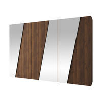 DREHTÜRENSCHRANK Zen 3L 300 cm - Nussbaumfarben/Schwarz, Holzwerkstoff/Kunststoff (300/202/50cm) - MIRJAN24