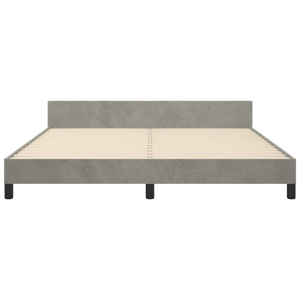 BETTGESTELL Ohne Matratze Hellgrau 180/200 Cm Samt - Grau, Holz (180/200cm) - vidaXL