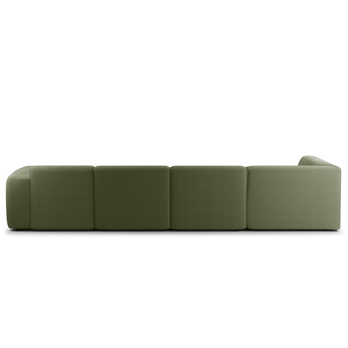 WOHNLANDSCHAFT mit Longchair - Dunkelgrün/Schwarz, Kunststoff/Textil (325/71/235cm) - home24