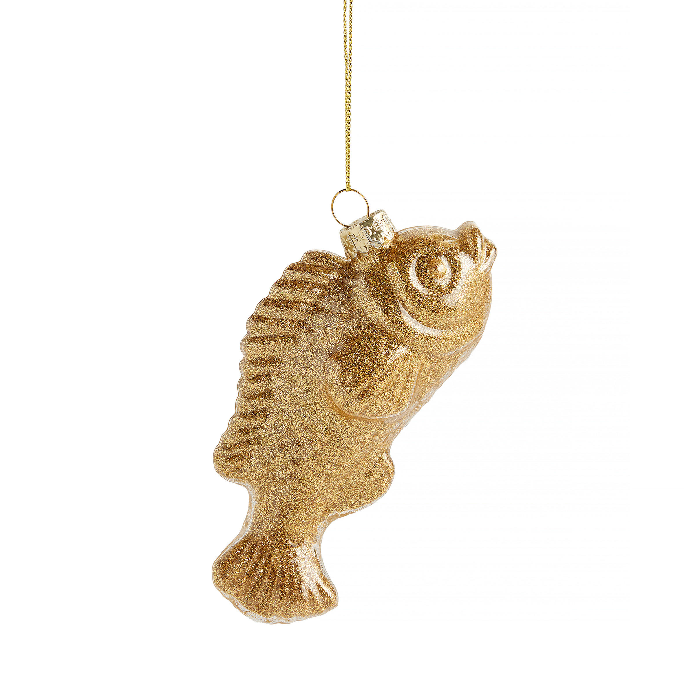 WEIHNACHTSKUGEL Glas KARP, Karpfen 5x12 cm, Gold, Christbaumkugeln, Weihnachtsdeko Xmas, Christmas Deko - Goldfarben, Glas (5/5/12cm) - home&you
