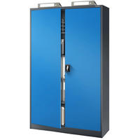 AKTENSCHRANK abschließbar KADO mit Flügeltüren 185x115x40cm Anthrazit-Blau - Anthrazit, Metall (115/185/40cm) - DELUKE