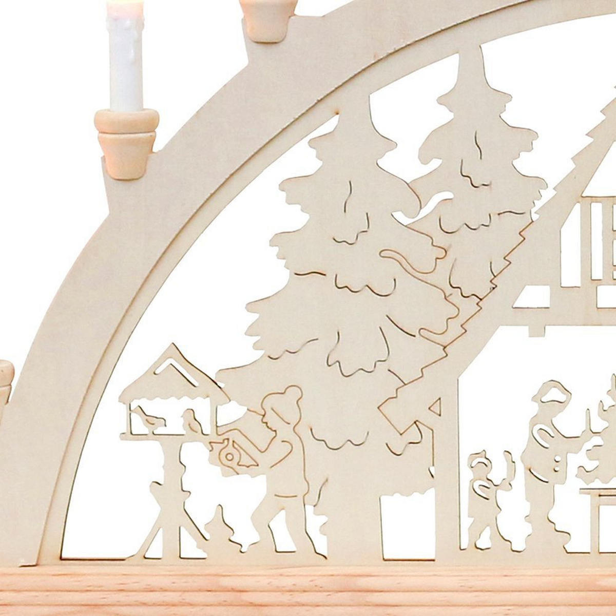 SCHWIBBOGEN Waldhaus 10-flammig - Multicolor, Holz (0.1/1/0.1cm) - Dekoteam24