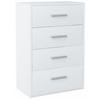 KOMMODE Bodo 4S Weiß 60/35/75 cm 4 Schubfächer - Weiß, Holzwerkstoff (60/75/35cm) - Matkam Möbel