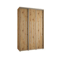 SCHWEBETÜRENSCHRANK 235,2/160/45 3-türig - Silberfarben/Eiche Artisan, Holz/Metall (160/235/45cm) - Abiks Möbel