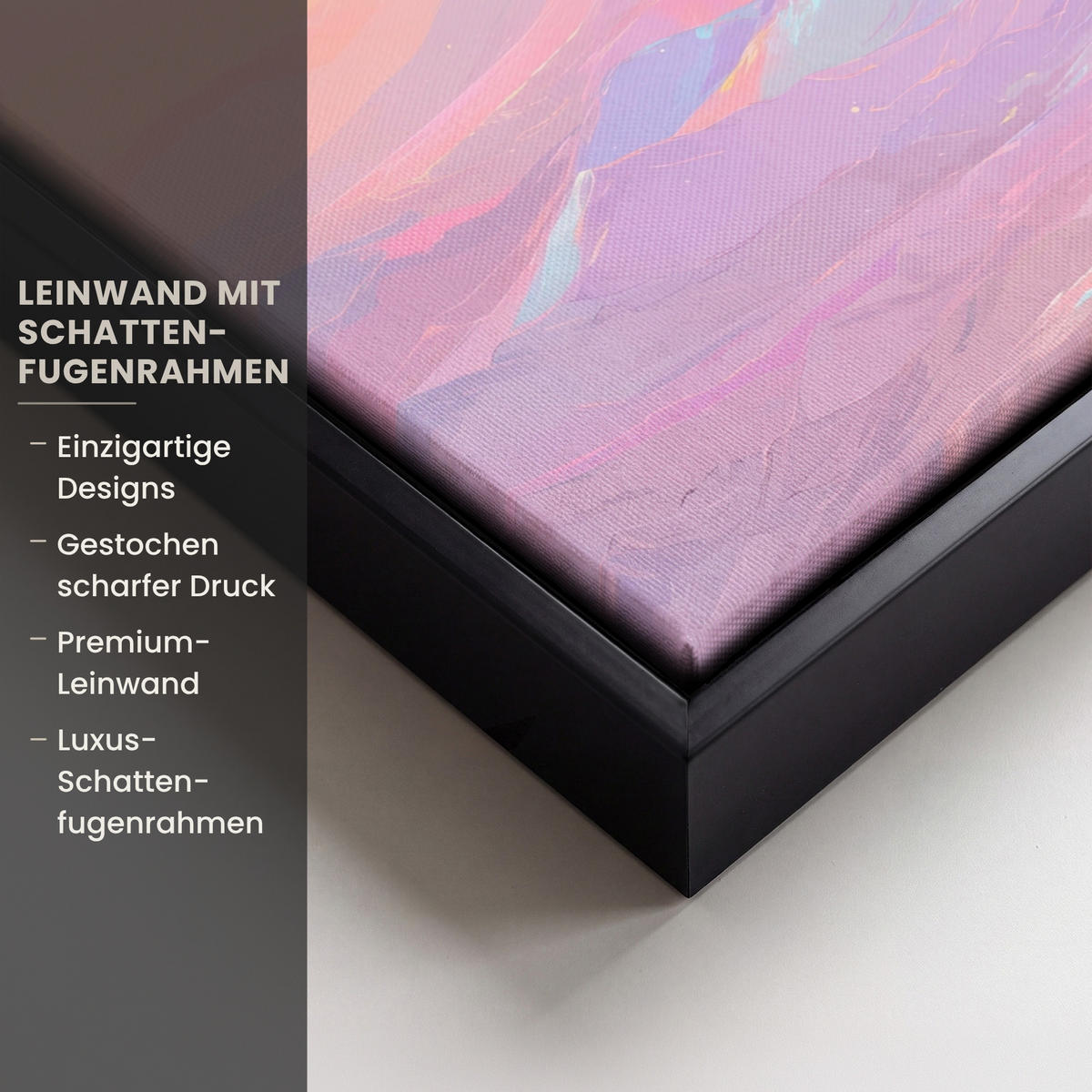 LEINWAND Bilder mit Rahmen - Berggipfel - Wolken - Verträumt - 40x30 - Hellrosa, Textil (40/30cm) - MuchoWow