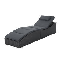 SONNENLIEGE Lamia schwarz faltbar - Schwarz, Kunststoff (60/40/200cm) - Juskys