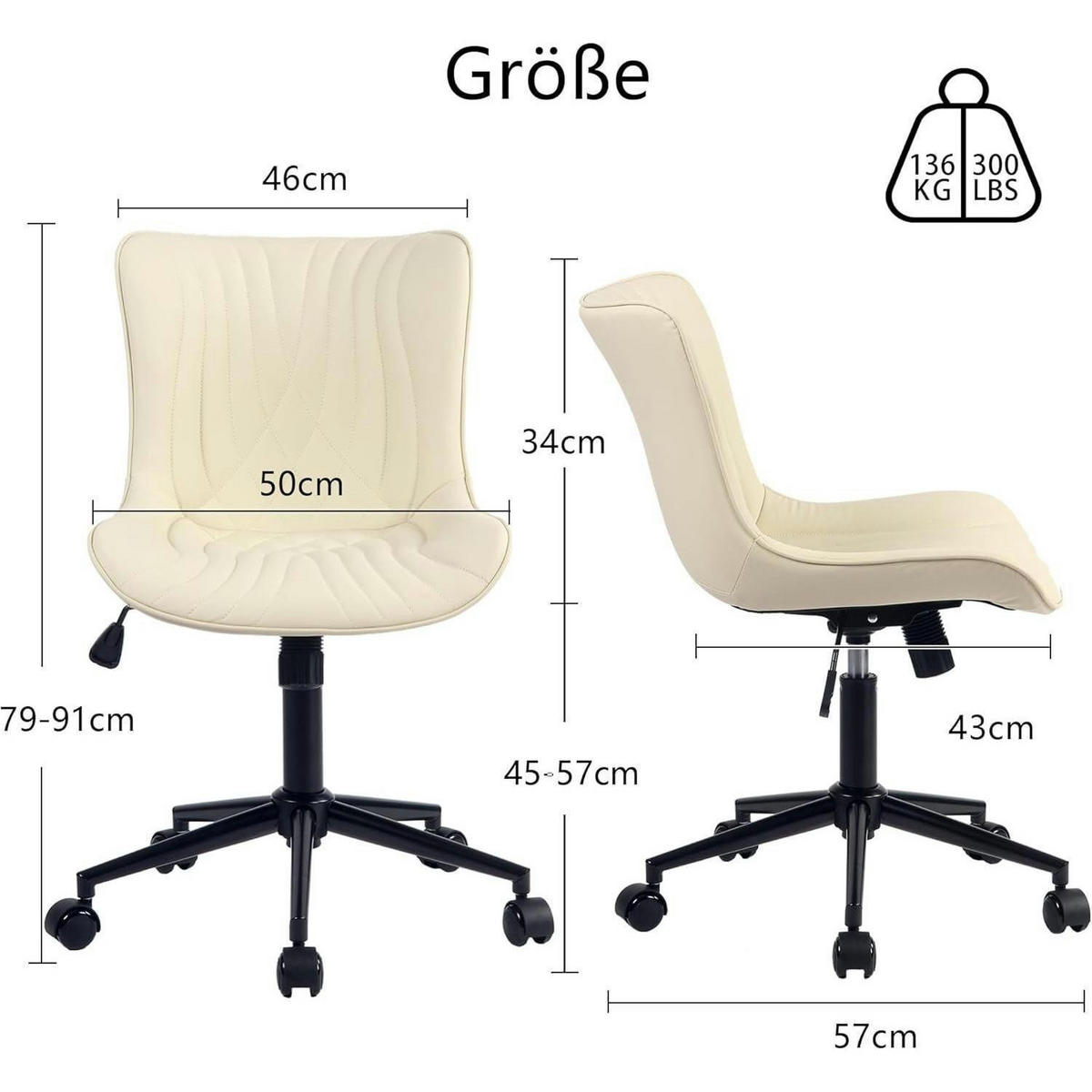 BÜROSTUHL Ergonomisch Beige - Beige, Kunststoff (60/78.5/42.4cm)