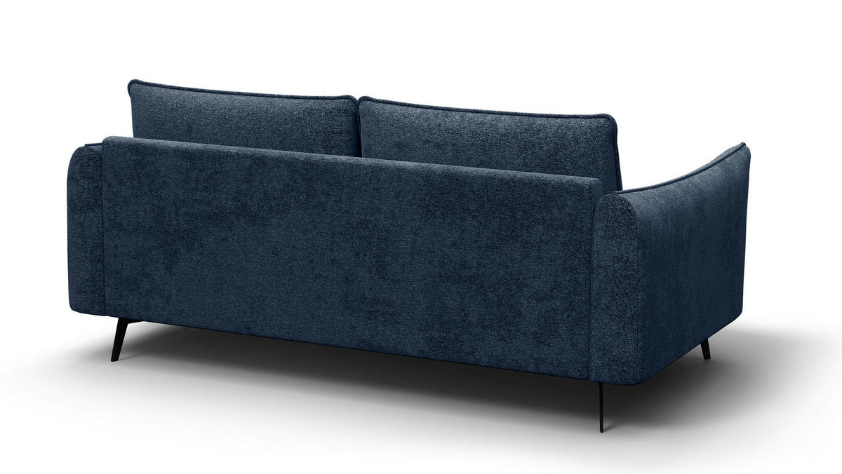 SOFA AERA 2,5-Sitzer, dunkelblau - Schwarz/Dunkelblau, Holz/Textil (187/89/96cm) - Courtois Laville