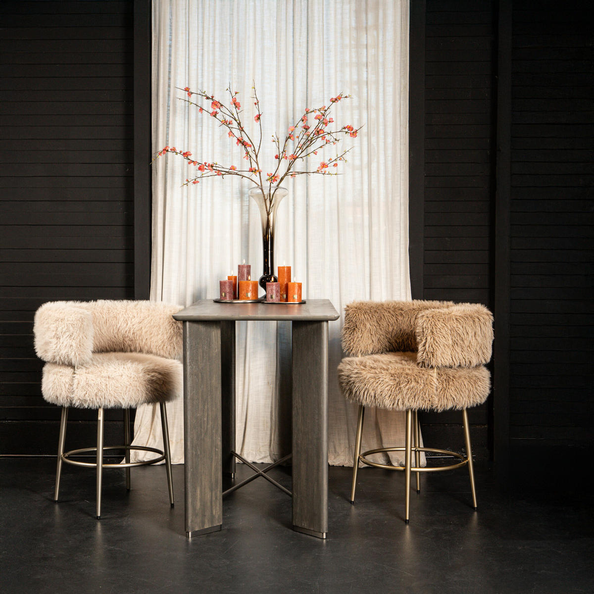 BARHOCKER Hair Braun 67/64/94cm - Braun, Textil (64/94/67cm) - PTMD Collection