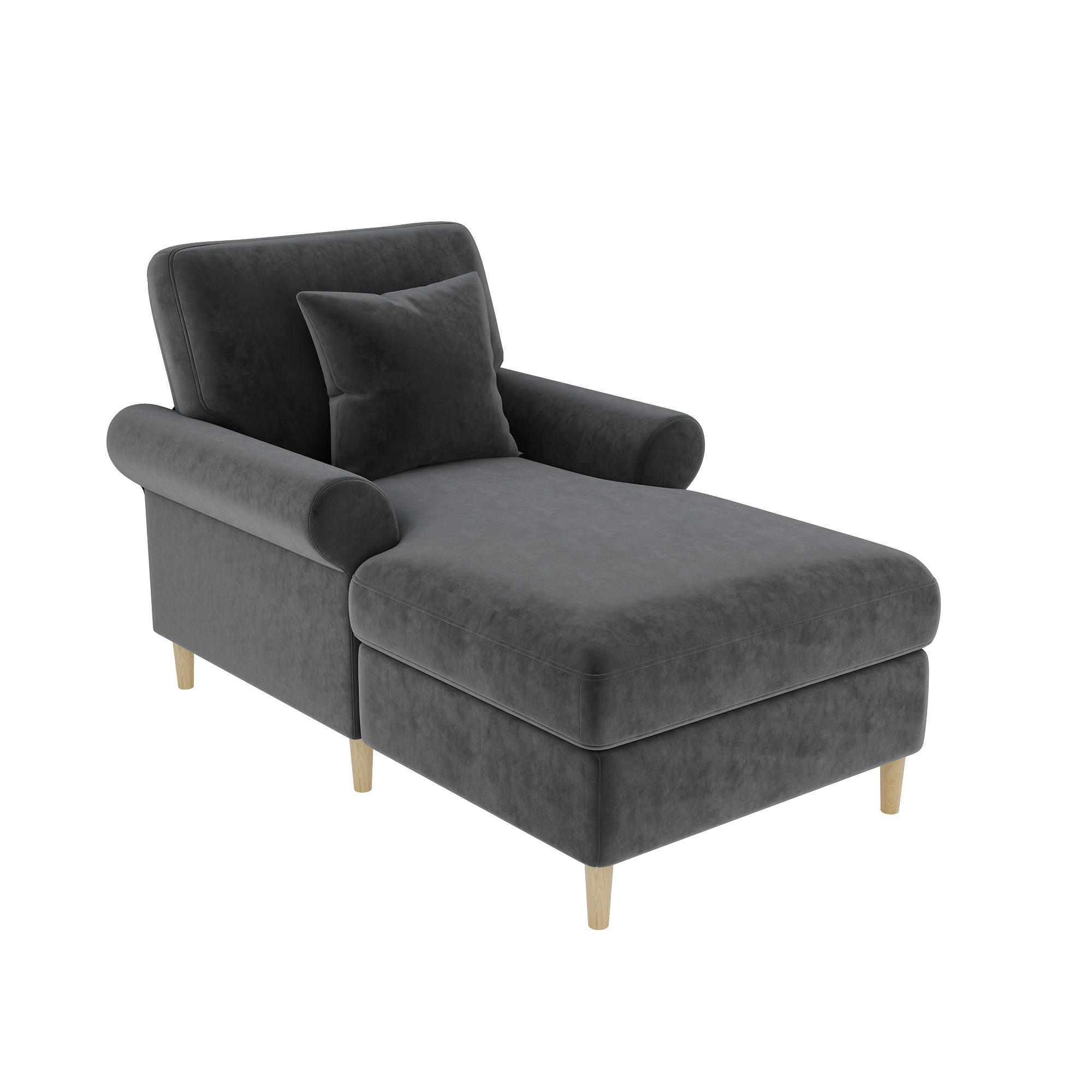 RELAXSESSEL Samt mit Liegefunktion 133/87/90 cm Grau inklusive Kissen - Grau, Kunststoff/Textil (87/90/133cm) - Redom