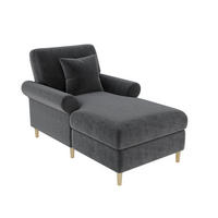 RELAXSESSEL Samt mit Liegefunktion 133/87/90 cm Grau inklusive Kissen - Grau, Kunststoff/Textil (87/90/133cm) - Redom