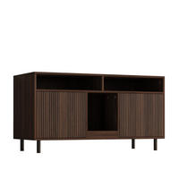 SIDEBOARD Nussbaumfarben aus MDF 120×50×66cm als Katzentoiletten-Schrank mit Sandauffangmatte und Ablagefächern - Nussbaumfarben, Holzwerkstoff (50/66/120cm) - Luhomfu