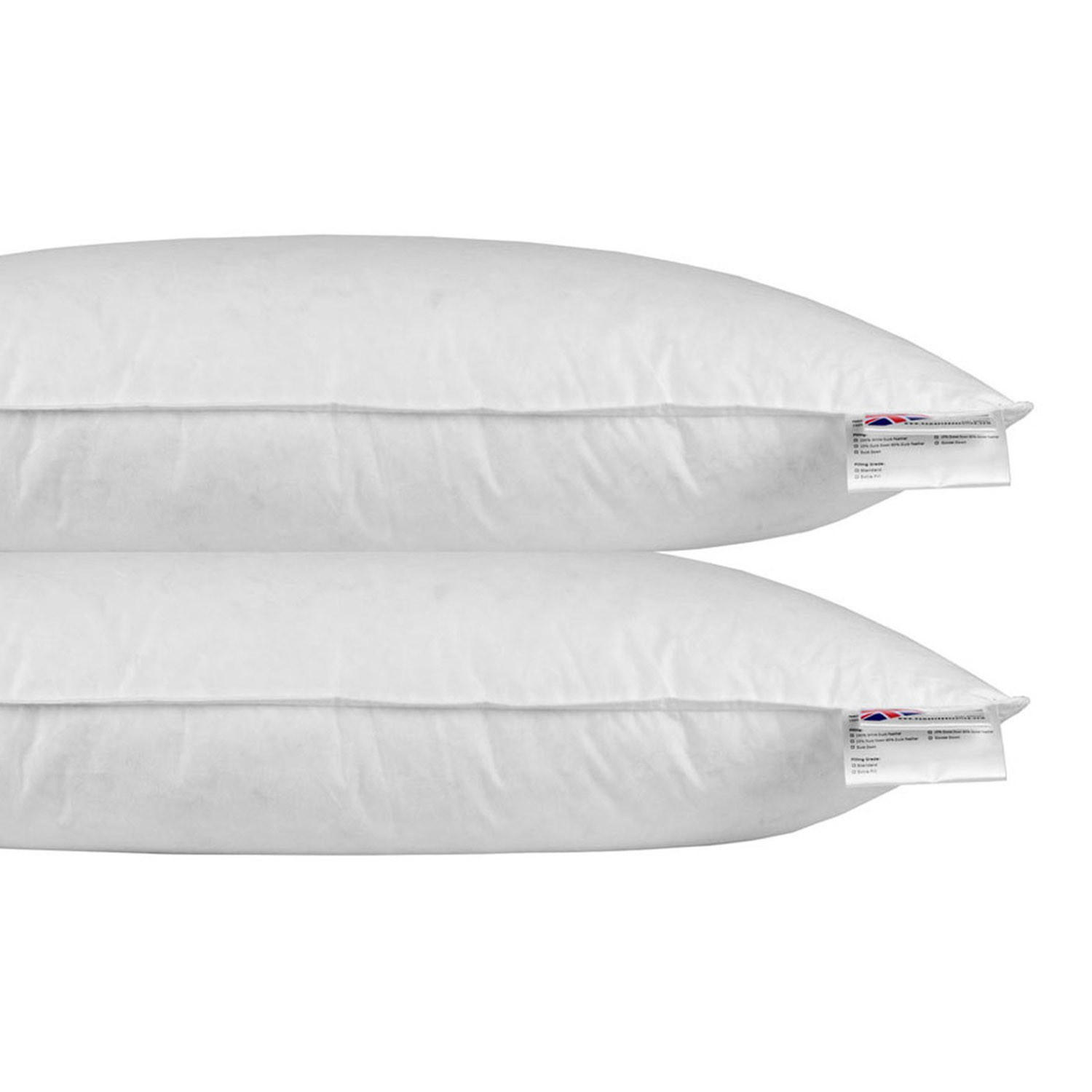 KOPFKISSEN 2er-Set Federn & Daunen 40/80 cm - Weiß, Textil (40/80cm) - Homescapes