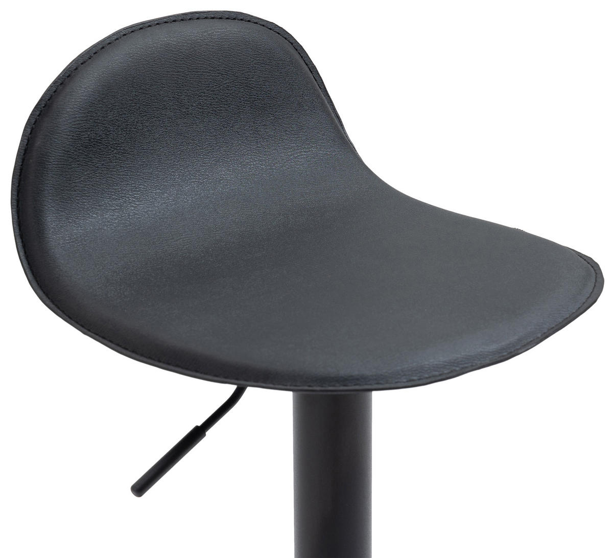 BARHOCKER 2er Set Lederlook schwarz - Schwarz, Textil/Metall (39/94/41cm) - CLP