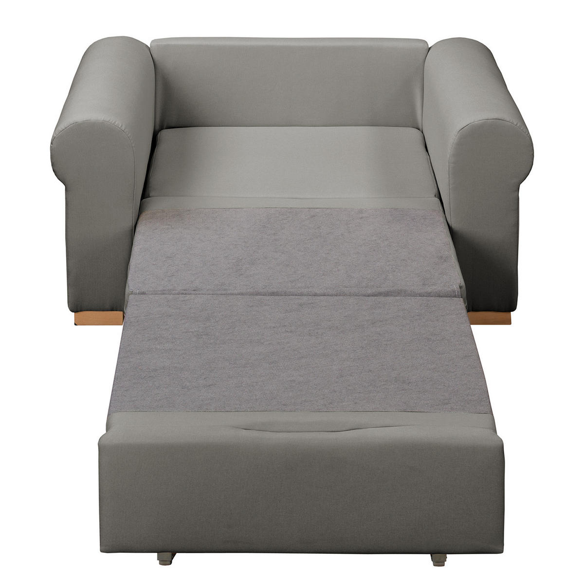 SCHLAFSOFA mit Husse - Buchefarben/Grau, Buchenholz/Textil (125/90/90cm) - home24