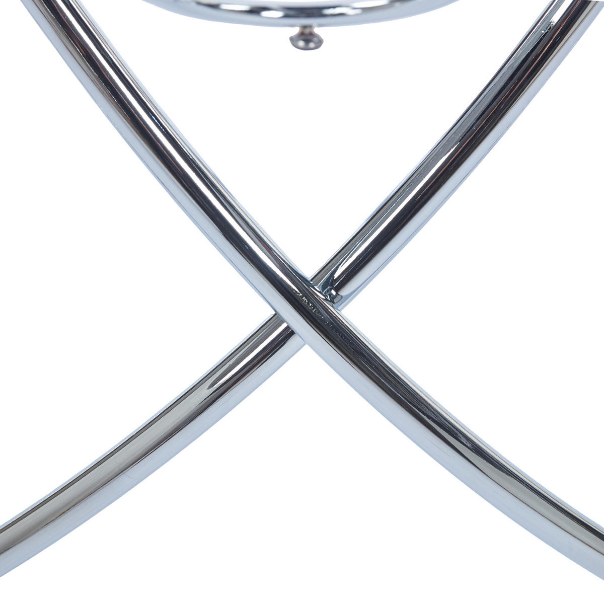 ESSTISCH 80/80/75 cm chrom aus Glas mit Metallgestell pflegeleichter Oberfläche - Chromfarben, Glas (80/80/75cm) - OKWISH