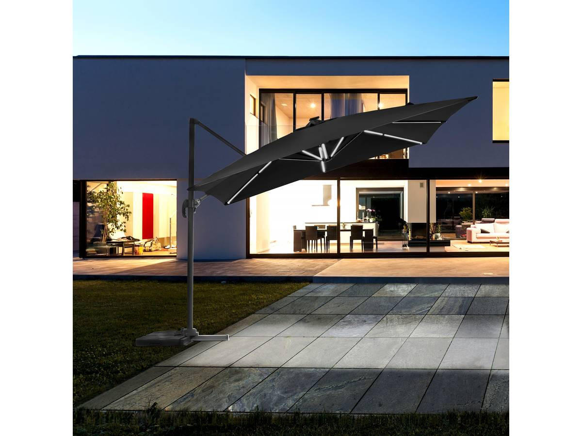 SONNENSCHIRM sun 4 luxe Schwarz - Schwarz, Metall (400/300cm) - Habitat Garten